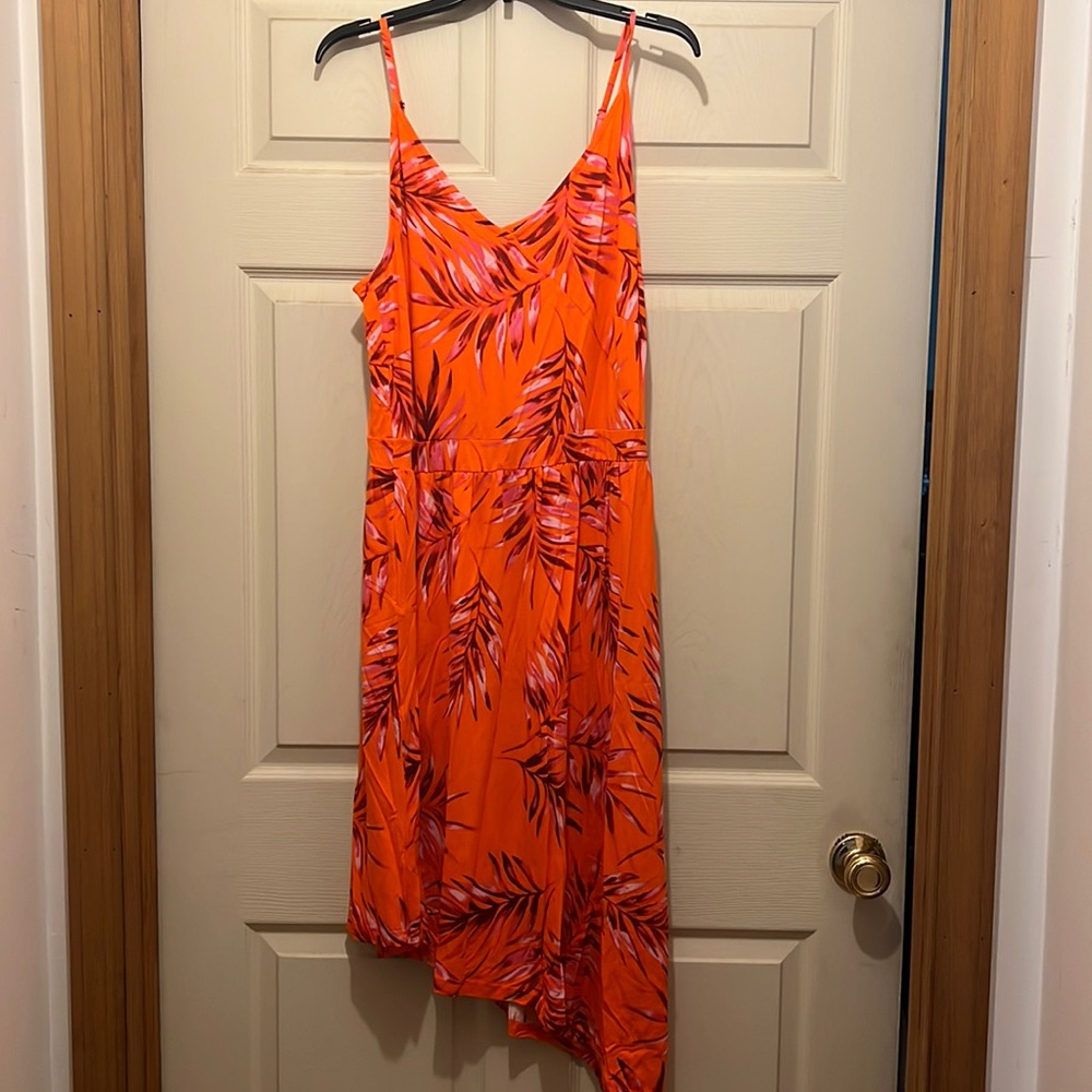 Asymmetrical tropical slit dress